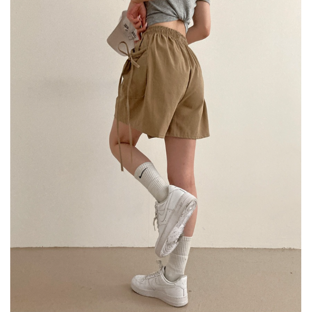 春季預訂｜棉質芭蕾舞核心側絲帶工裝短褲