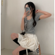春季預訂｜掛脖短扣分層羅紋短袖上衣