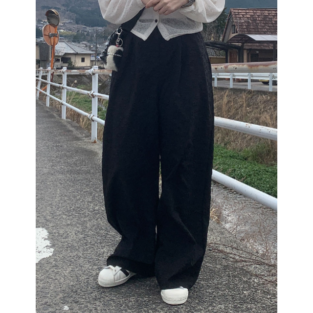 春季預訂|花花造型下擺繫帶長寬褲 春季預訂|花花造型下擺繫帶長寬褲