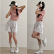 春季預訂｜棉質芭蕾舞核心側絲帶工裝短褲