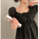 春季預訂｜絲帶泡泡短袖抽褶露肩迷你連身裙