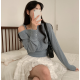 春季預訂｜夏季剪裁肩帶羅紋長袖針織上衣